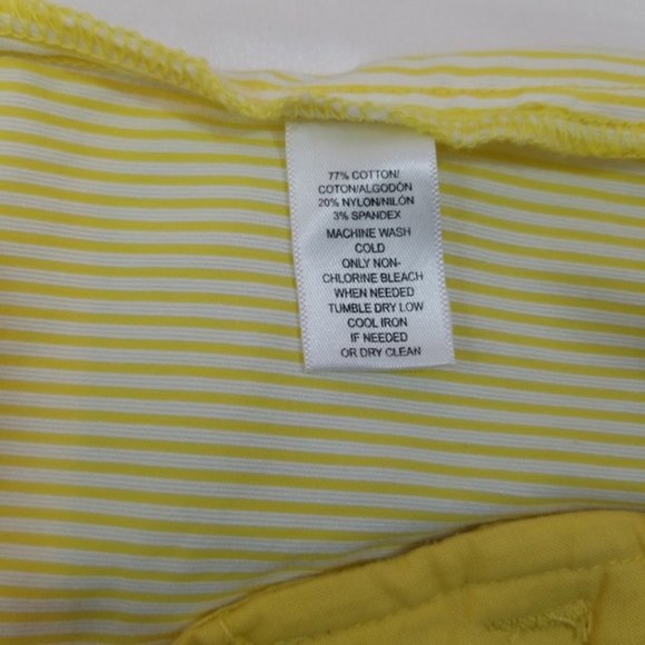 Ann Taylor Loft Riviera Shorts 4 Yellow Seersucker - Picture 4 of 4